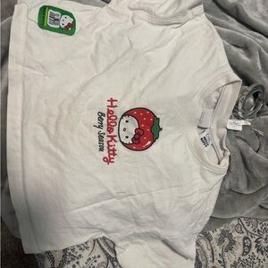 Zara White Kids Hello Kitty Strawberry Graphic Tee
